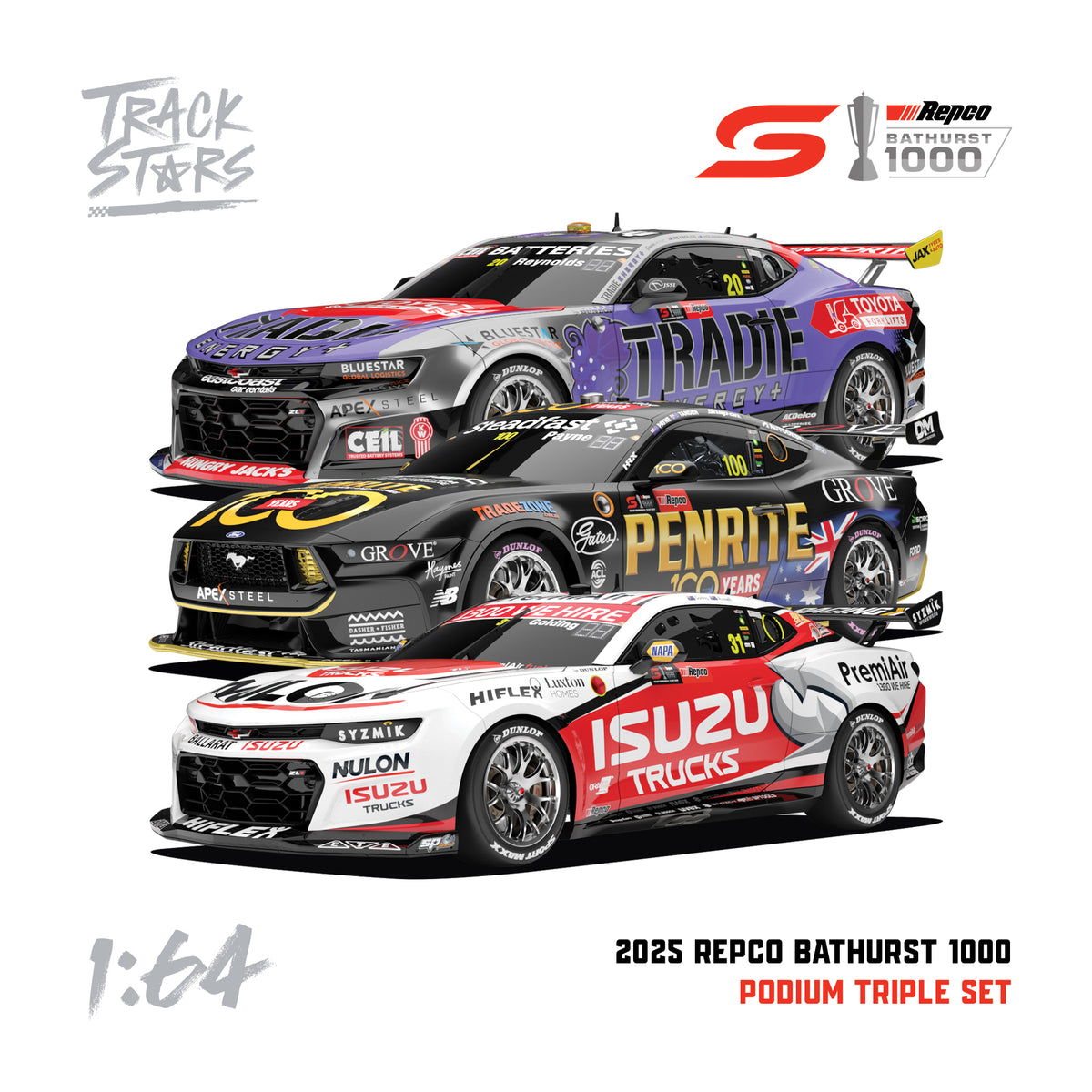 1:64 2025 Repco Bathurst 1000 Podium Triple Set