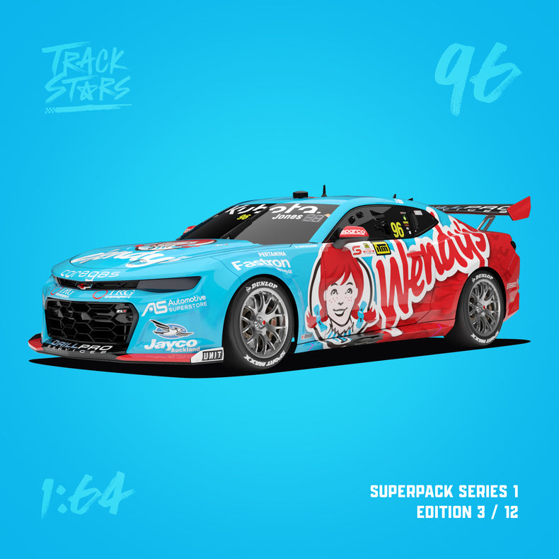 1:64 Brad Jones Racing Wendy’s #96 Chevrolet Camaro ZL1 Supercar - 2025 Taupo Super 440 - Macauley Jones